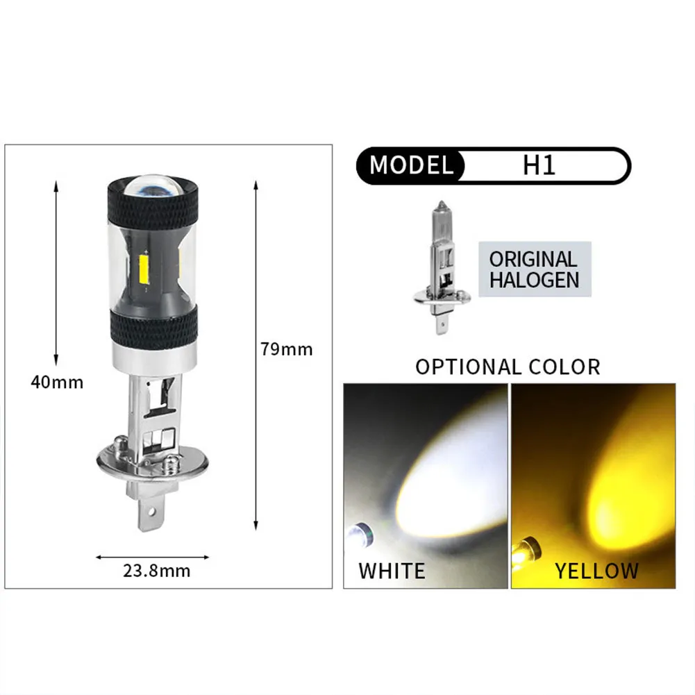 H7 9005 9006 H1 H3 H11 Lampadina del faro principale 6500K Bianco Giallo 3000LM Fendinebbia auto 36W Lampadina fendinebbia auto LED Lampadine LED automatiche