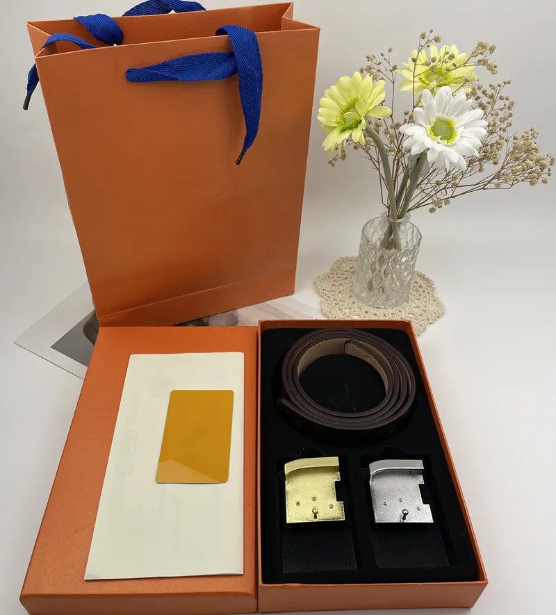 Мужской дизайнерский ремень, классический модный, роскошный, повседневный, с гладкой пряжкой, женские и мужские ремни шириной 3-8 см с оранжевой коробкой для костюма309H