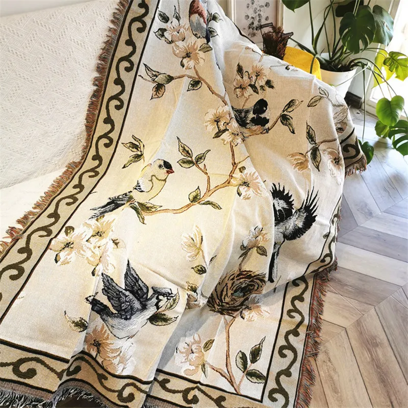 北欧の綿の毛布エスニックスタイルの糸毛布厚いソファタオルカバーホームリビングルームソファベッドキルトシート292d