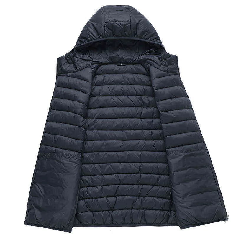 Bang Brand Gilet pour hommes Gilet en coton ultra léger Hommes avec capuche imperméable sans manches Doublure chaude Mâle Slim Gilet 211105