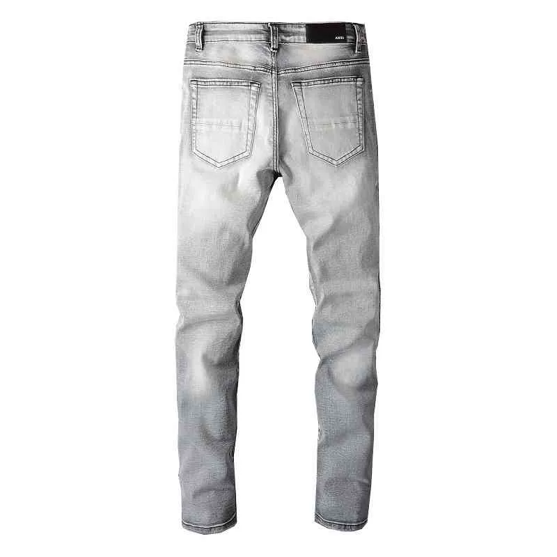 designers jeans amirrss mäns byxor nya oss casual hip hop high street slitna och slitna tvättade stänk bläck färg målning smal passform jeans mäns #804 eo7p