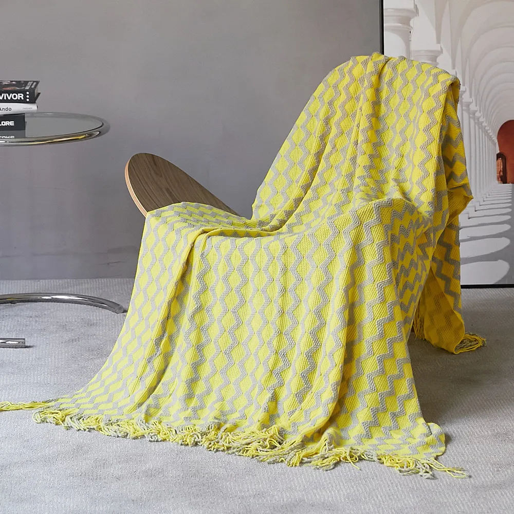 Stickad soffa Täckduk Handduk Tassel Sommarkontor Luftkonditionering Lunchpaus Nap Blanketter