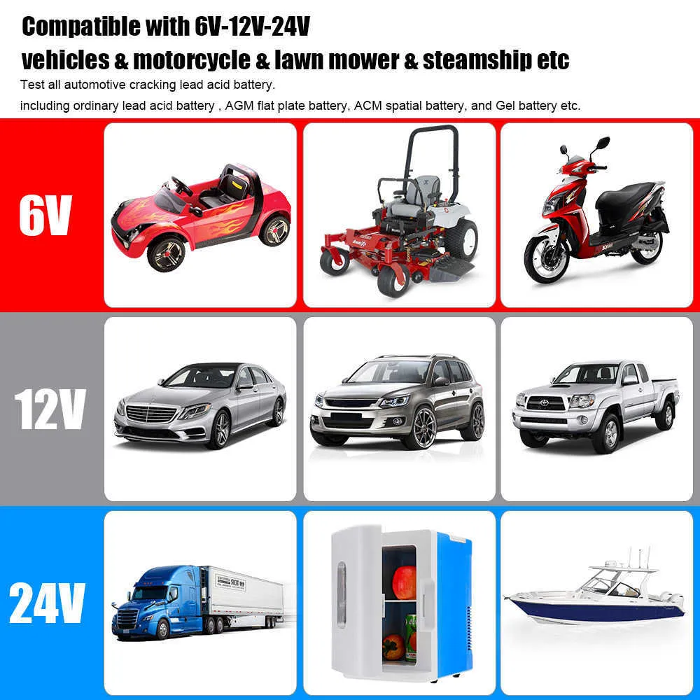 KONNWEI Narzędzia diagnostyczne KW710 Motocykl Samochód Ciężarówka Tester baterii 6V 12V 24V baterii Analyzer 2000 CCA Ładowanie narzędzia testowe do samochodu