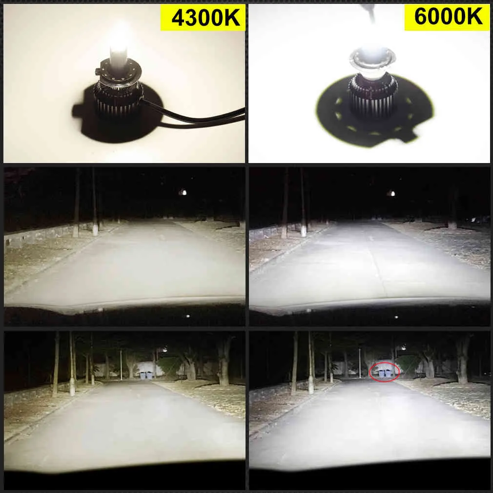 48 csp 16 sidor H11 H7 LED-billampor Lampor 6000K H8 H1 HB3 9005 HB4 9006 50W 3D 360 GREAD Automotive dimljus Automatisk lampa