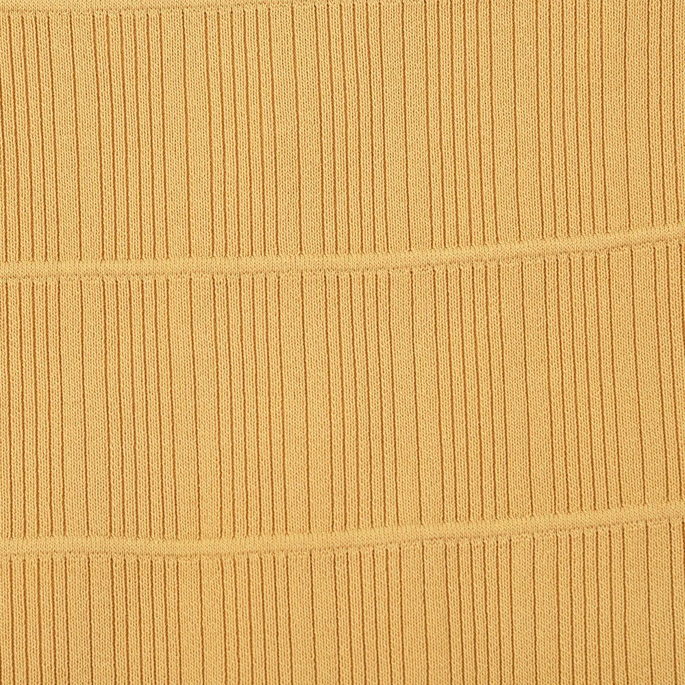 2021 autunno autunno maniche lunghe colletto alla francese cammello giallo tinta unita maglia con pannelli monopetto maglieria maglieria moda donna magliette top G1211032