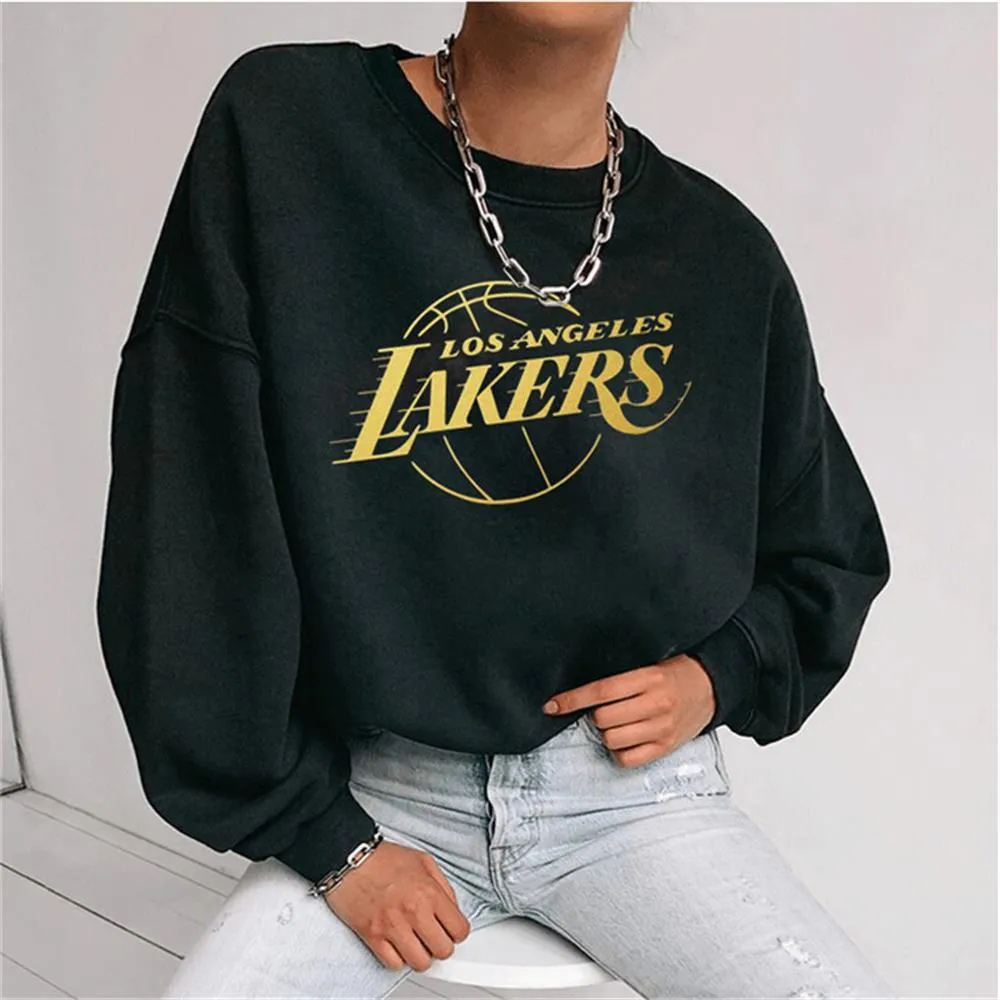 Maglione pullover stampato a maniche lunghe allentato casual da basket Retro Top Abbigliamento invernale da allenamento autunno-inverno Felpe con cappuccio taglie forti all'ingrosso 210306