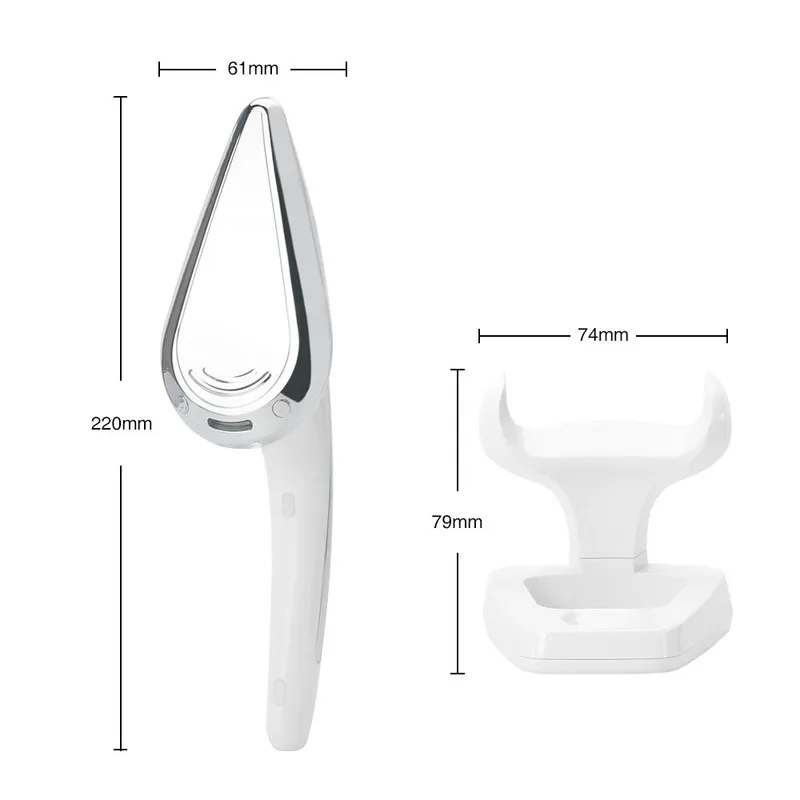 Microcurrent Cilt Demir Titreşimli Masajı Isı İyon Boyun Vücut Kırışıklık Sökücü LED Pon Yüz Kaldırma Sıkılaştırma Güzellik Bakım Aracı 220224