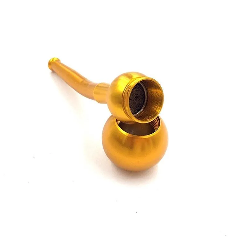 Pipes à fumer en métal portable, petit pot à fumée créatif en alliage d'aluminium, mini gourde de 96mm