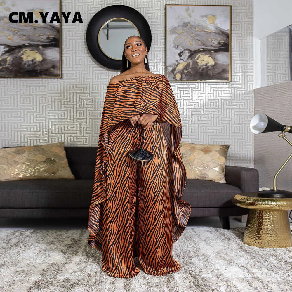 CM.YAYA Activewear Zebra Sweatsuit Damen-Set, unregelmäßiger Umhang, Umhang und Hosenanzug, Straßen-Trainingsanzug, zweiteiliges Set, Fitness-Outfit 210727