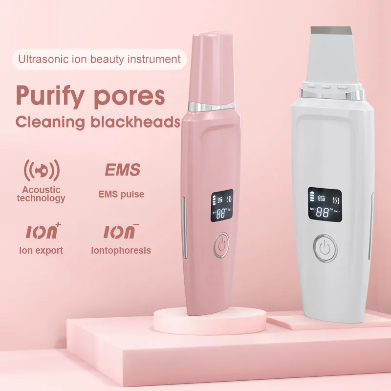 Scrubber ad ultrasuoni la pelle Pulizia profonda del viso Spatola pulizia vibrante Peeling Dispositivo strumenti di bellezza 220216