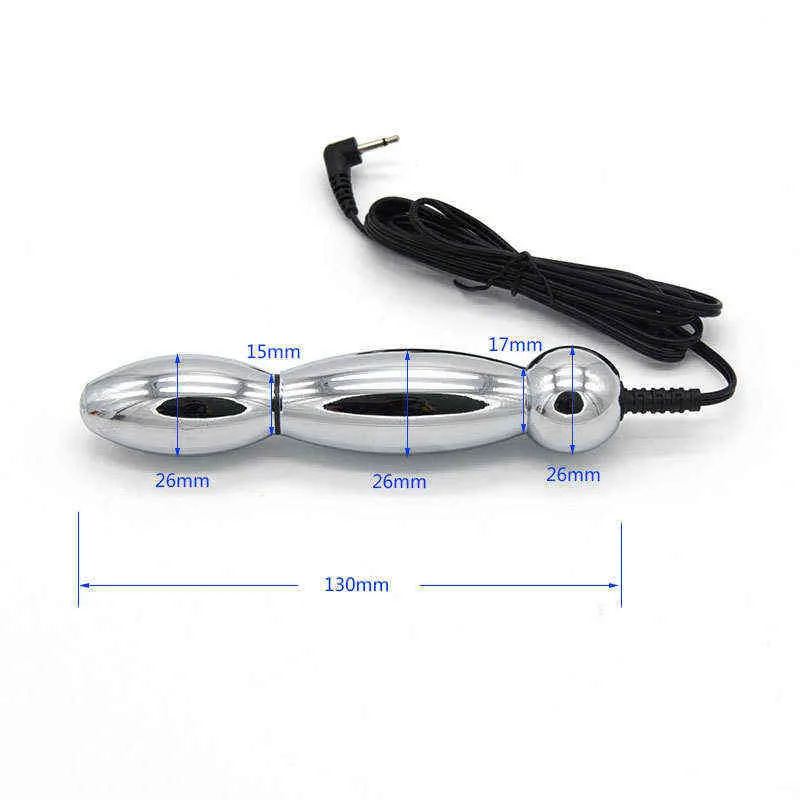 Nxy Anal Toys Electro Bi Polar Plug Electric Shock Metal Butt e Stim Vaginal Electrosex Électrode Stimulation Sex pour Hommes Femmes 1217