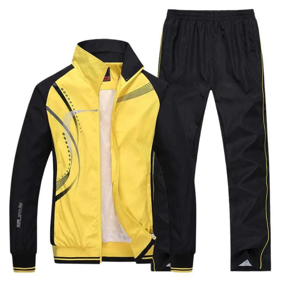 Survêtement Hommes Plus La Taille 4XL Printemps Automne Deux Pièces Vêtements Ensembles Casual Survêtement Sportswear Survêtements 210916