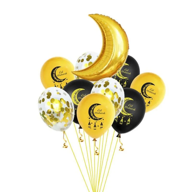 セット16インチローズゴールドEid Mubarak Balloons Ramadan Gold Silver 18inch Moon Star for Muslim Eid Party Decoration Supplies206b