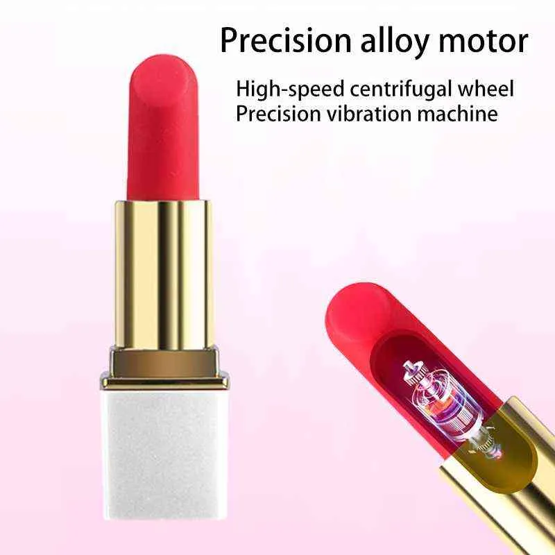 NXY Vibratoren Mini Lippenstift Vibrator Ei G-Punkt Klitoris Stimulator Variable Geschwindigkeit Vaginalmassagegerät Masturbation Erotik für Erwachsene Frauen 0105