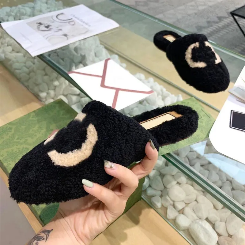 Prowow-Zapatillas de lana de cordero para mujer, nuevo diseño, elegantes, de marca de diseñador de lujo, chanclas con pelo a la moda, zapatos femeninos, mulas mixtas, 2021