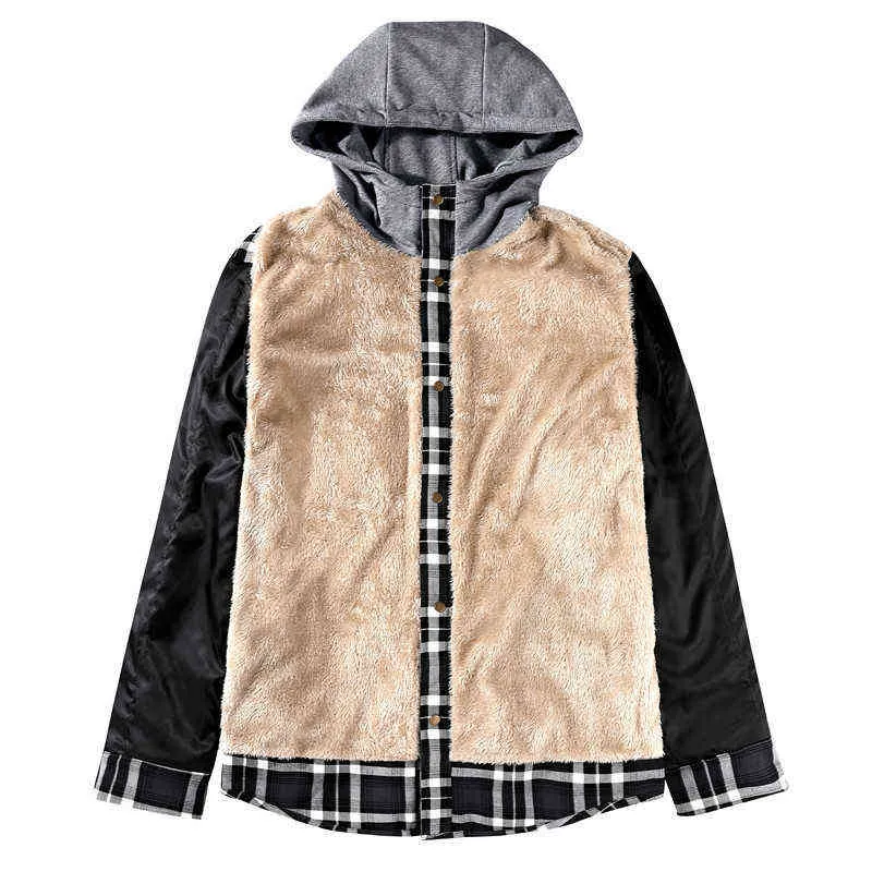 Mountainskinn Explosiv Herrkläder Höst och vintermodeller Tjock bomullspläterad Långärmad Loose Hooded Jacket MT701 Y1122