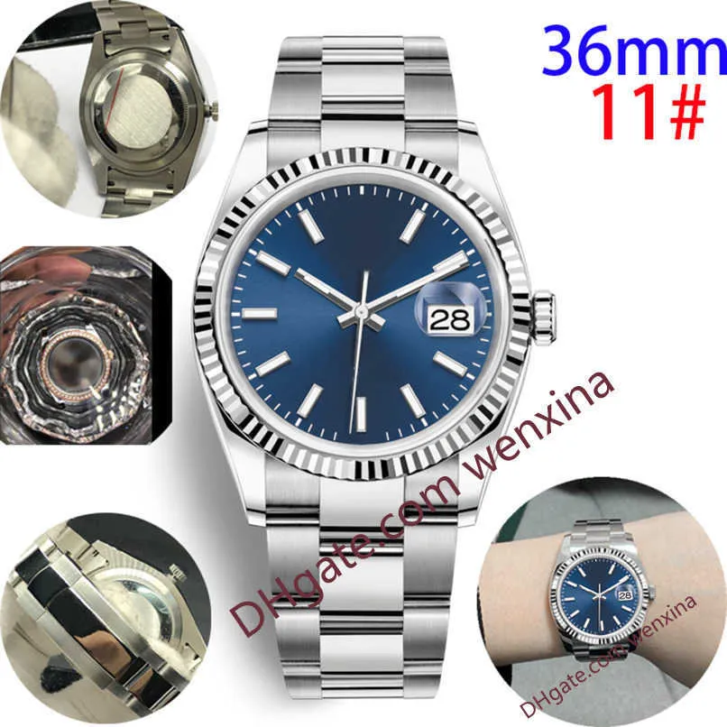 Deluxe Dameshorloge 36 mm Mechanisch automatisch Hoge kwaliteit Track Line Wijzerplaat jubileum band gecanneleerd Bezel montre de luxe 2813 Staal Wate188i