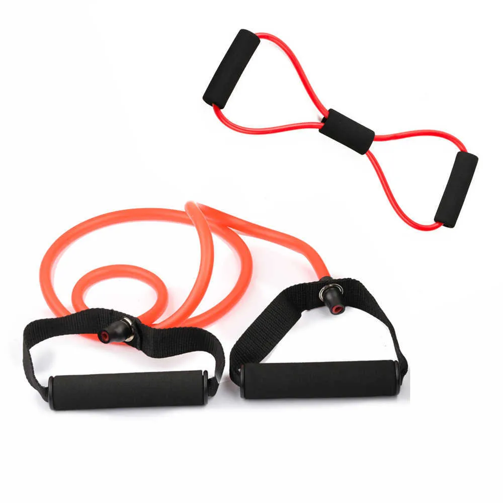 2 in 1 Fasce di resistenza il fitness Esercizio Allenamento Corde Tubi Cintura Pratico Allenamento Yoga Corda elastica a forma di 8 H1026