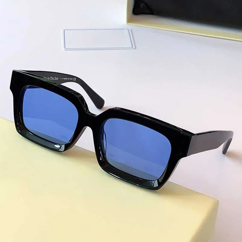 Estilista de moda Óculos de sol quadrado Placa espessa moldura europeia e americana Estrela estelar óculos polarizados de hip-hop unissex tamanho 50-22-243o
