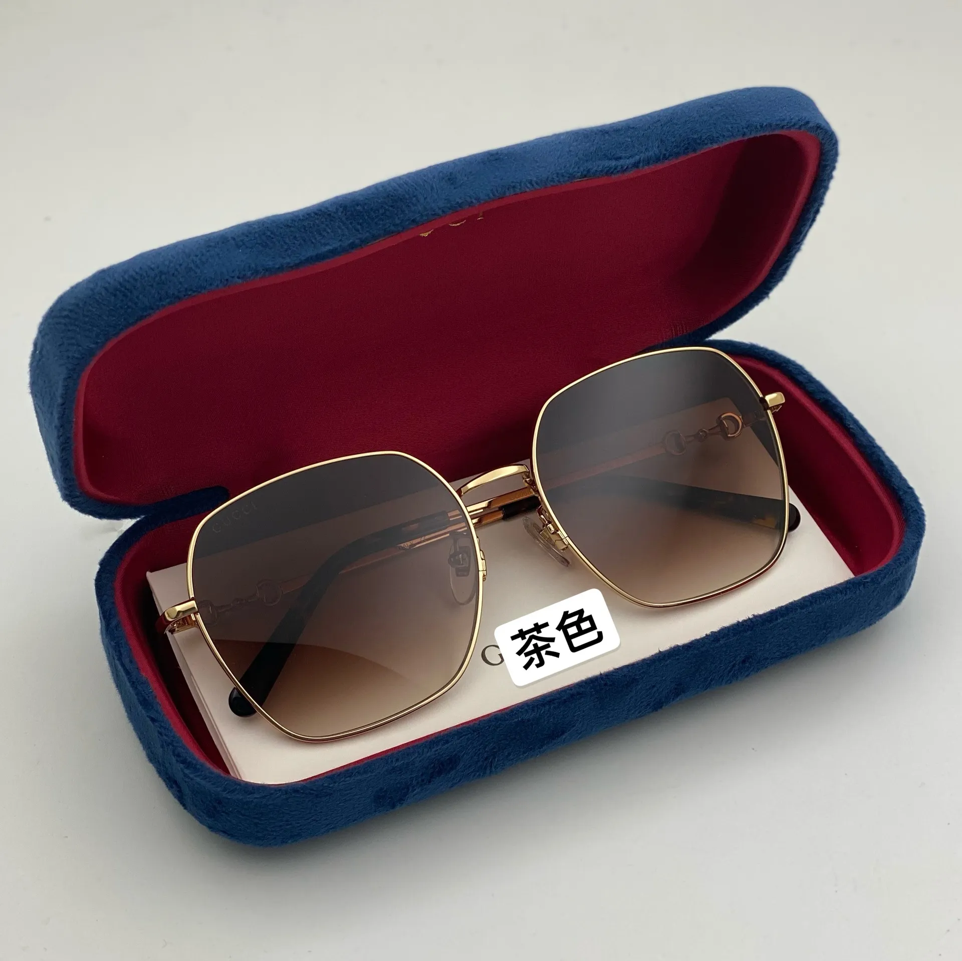 Herren- und Damen-Sonnenbrille mit Farbverlauf, hellbraun, Vintage-Stil, runde Form, Vollformat-Modebrille