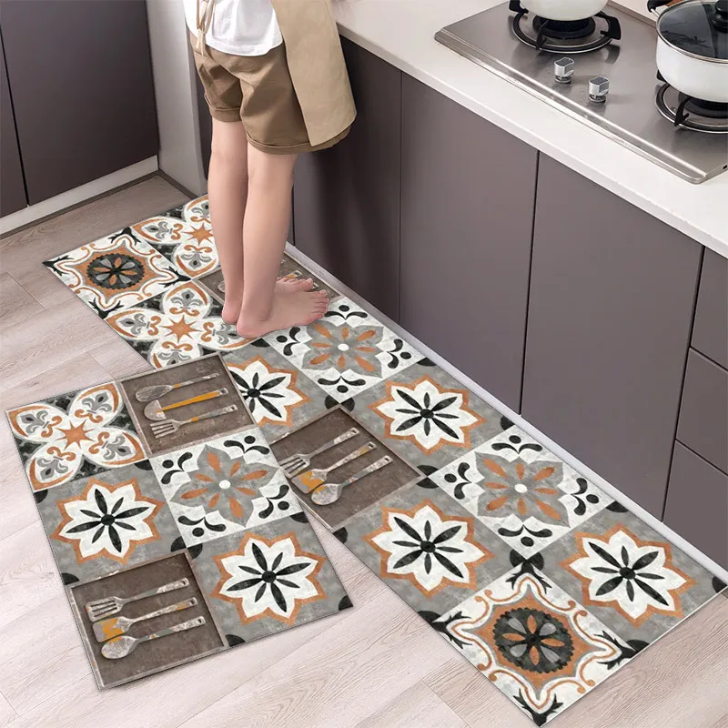 Alfombra de cocina Alfombra de baño Piso Lavable Durable Entrada de la casa Felpudo Baño Sala de estar Alfombras decorativas para dormitorio 220301