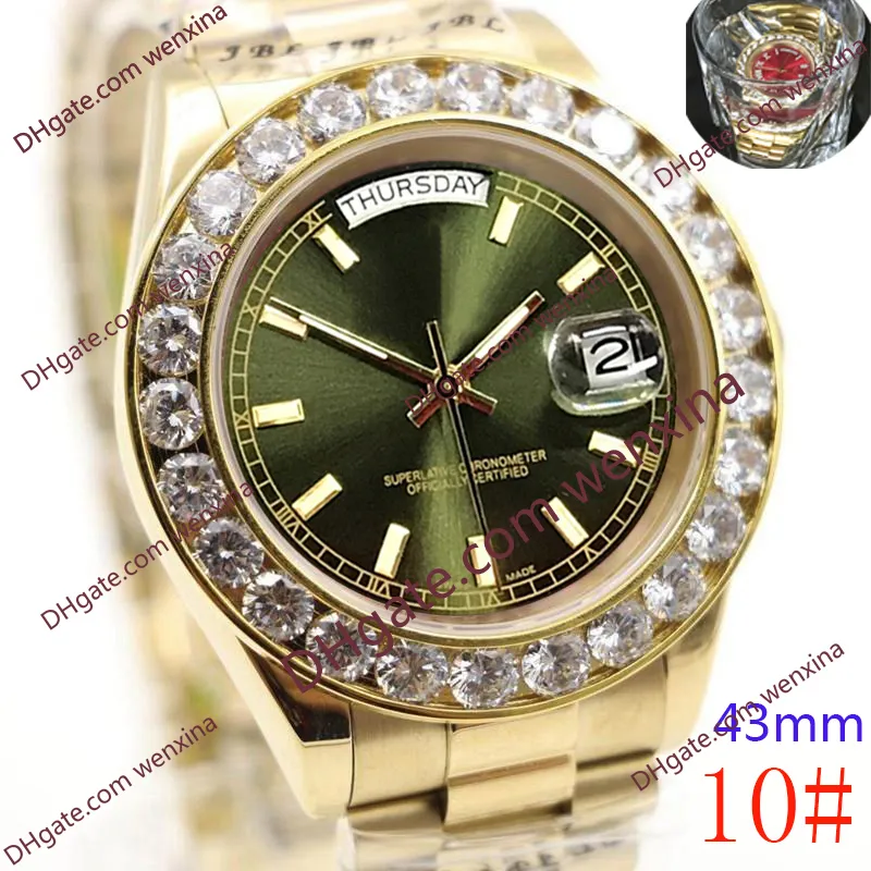 20 Farben hochwertige Uhr 43mm automatische mechanische Montre de Luxe Uhren 2813 Edelstahl Diamant Uhr wasserdicht Herren W221c