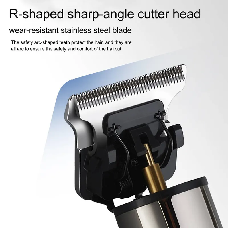 MINI Electric Hair Trimmer Professional USB Laddningsbar trådlös LCD -display Clipper för män Beard Cutting Machine 220216