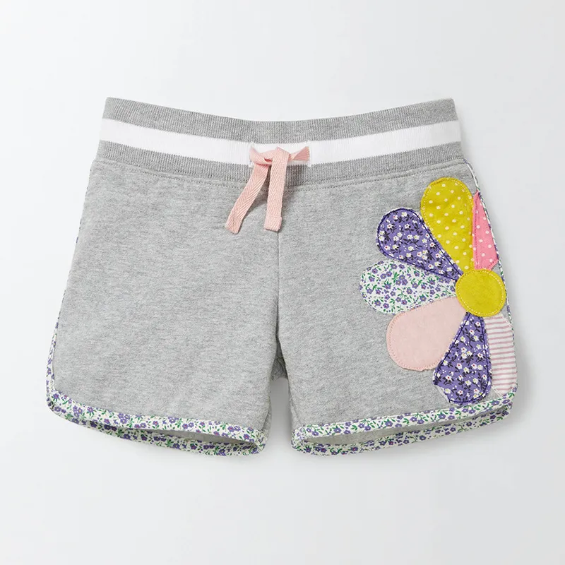 Mały Maven 1-6 Yeears Summer Bawełniane spodenki dla dzieci Baby Girl Krótkie spodnie Rainbow Haft Toddler Girl