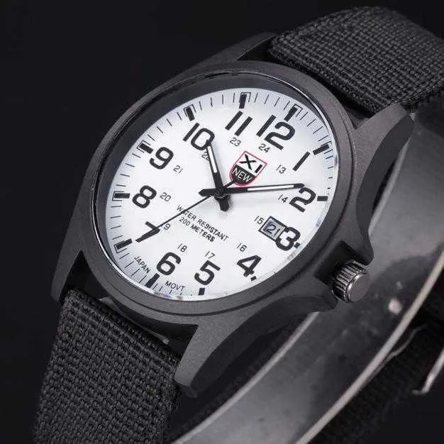 Hommes montres de haute qualité de Sports de plein air Style Date hommes Olive analogique Quartz acier montre-bracelet pour homme cadeau Reloj Hombre H10122661