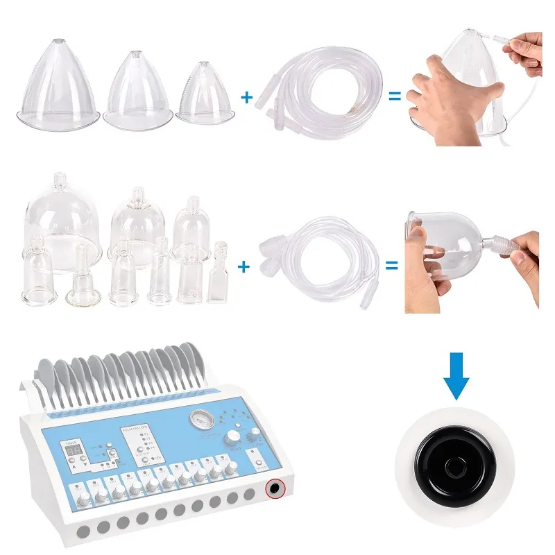 Bärbar Slim Equipment EMS Vakuummassageterapi Maskin Förstoring Pump Lyftande bröstförstärkare Massager Cup och kroppsformande skönhetsanordning