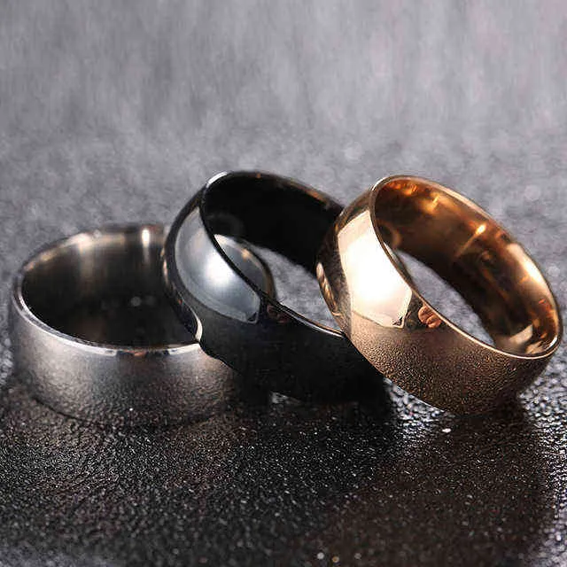 MixMax Gold Black Silver Color 2mm 4mm 6mm 8mm Stainless Steel Rings Wedding Band Jewelry wholesale drop 211217