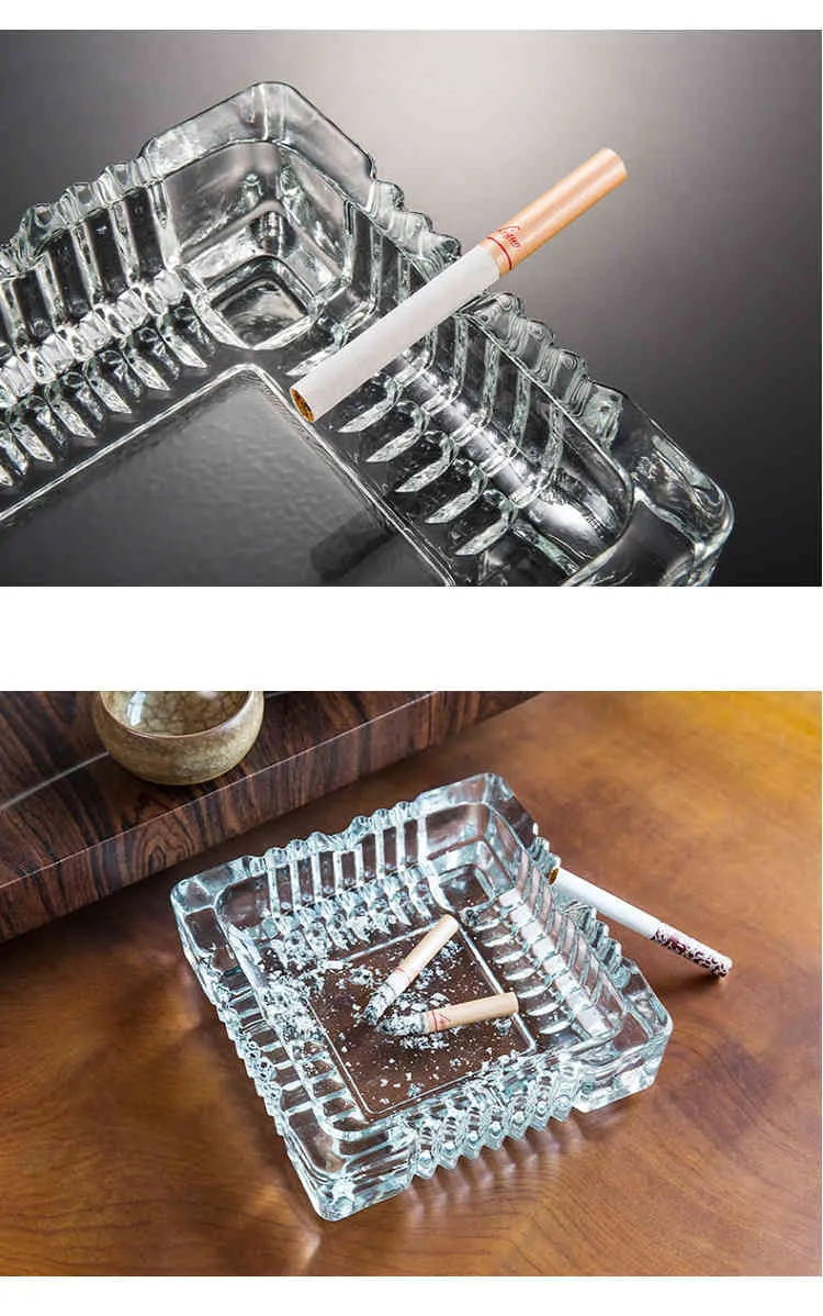 Ashtray creative personality trend crystal glass European large home living room office KTV ashtray custom4234503