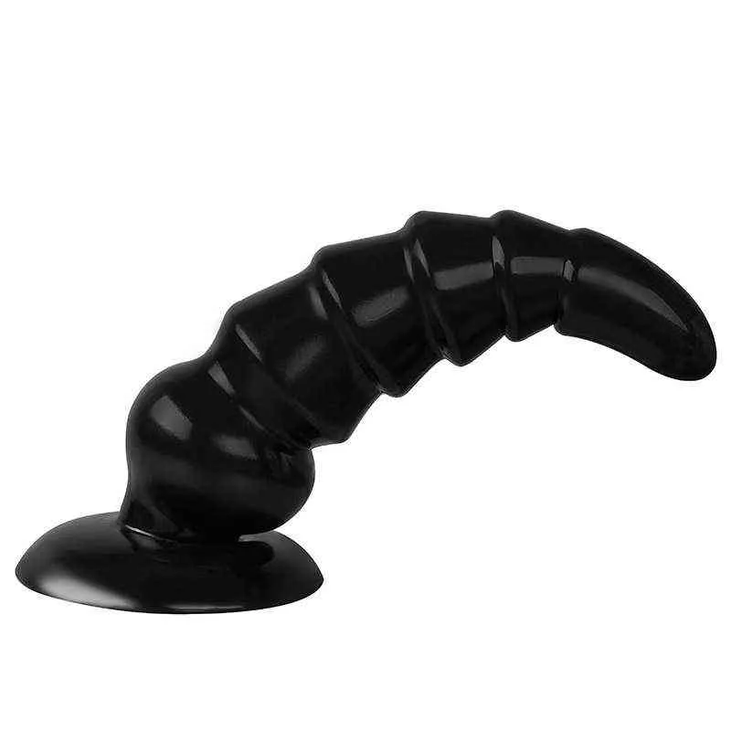 NXY Dildos Anal Toys Large Tower Shaped Vestibule Plug for Men and Women Masturbation Device Soft Suction Cup Chrysanthemum Expansion Fun Adult 0225