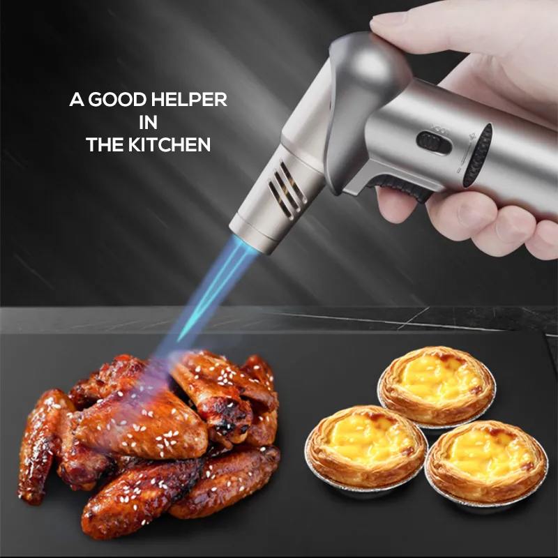 Table Torch Cigar Lighter Refillable Windproof Adjustable 5 Gears Direction Blow Jet Lighters For Cigar Kitchen Cooking BBQ338O8418942