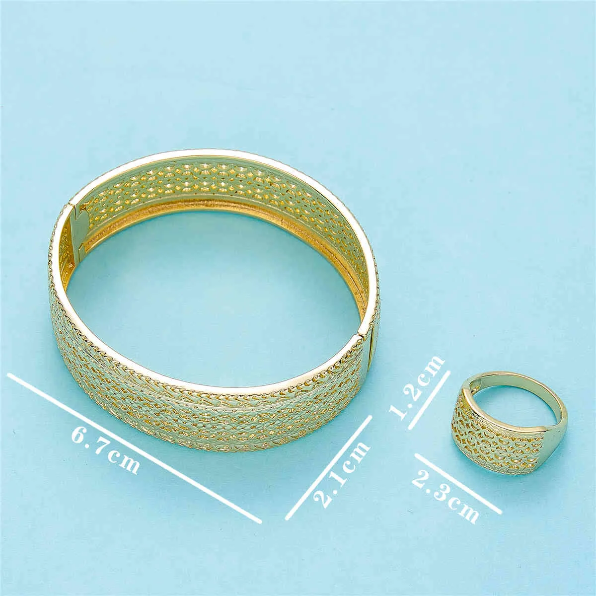 2021 May wedding gold traditional copper high quality bangle and ring jewelry set