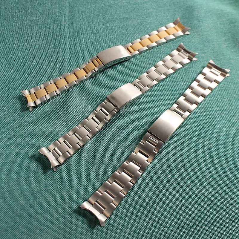 För rem 13mm 17mm 19mm 20mm rostfritt stål Watchband Curved End Bands Replacement Watches Accessories2859735