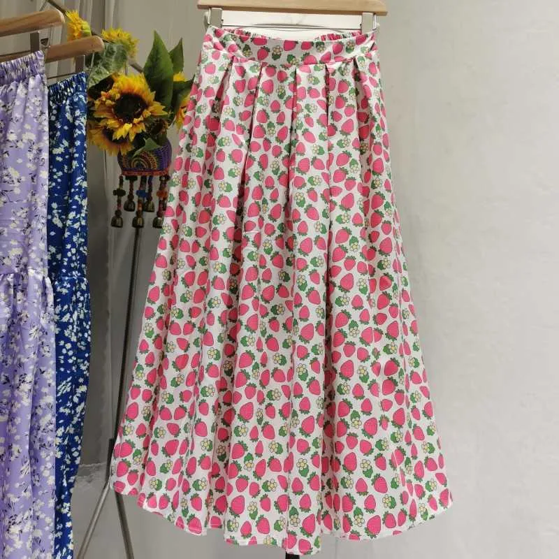 VANOVICH Été et printemps Femmes Jupes Style coréen Mignon Dames Coton Mode Taille haute Douce Femme 210615