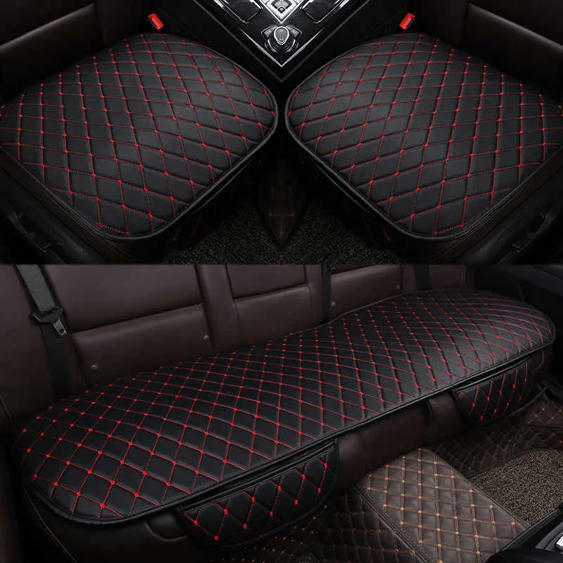 Ensemble de housses de siège de voiture universelles en cuir, coussin de siège avant et arrière, tapis de protection pour sièges de voiture, accessoires d'intérieur 327D