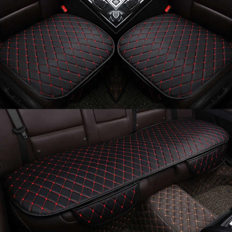 Universell läderbilstolskydd Set bakre baksätskudde Auto stolstolar Protector Mat Pad Interior Accessories250T
