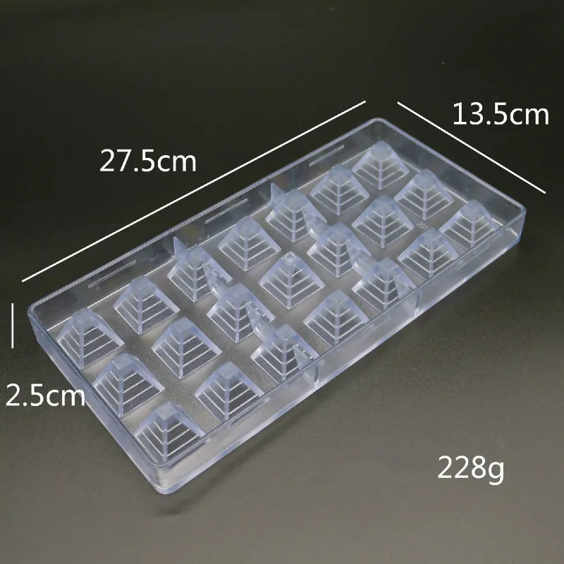 3D Pyramid Shape Polykarbonat Chocolate Mold Creative Fondant S Candy Cake Kitchen Baking Pastry Tools Y200612
