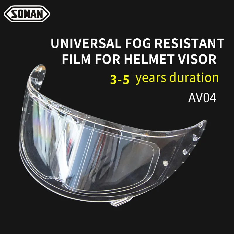 SOMAN Universal Motorcykel Visor Film Anti Dimma för AGV Shoei HJC Arai Mt Clear X14 K5 K3SV K1 Moto Hjälmlinsfilmer