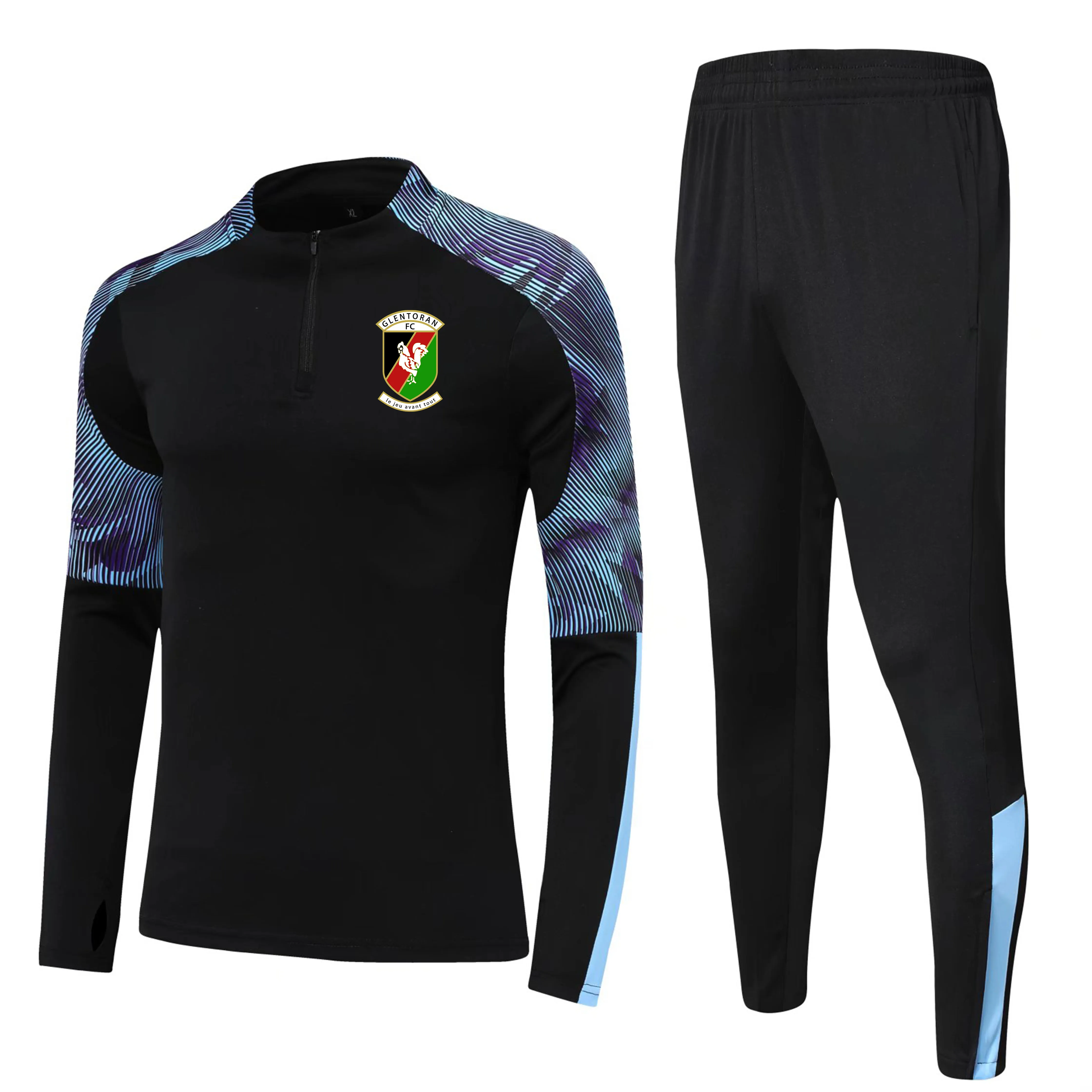 Glentoran F C Tamaño para niños 4XS a 2Xl Conjuntos de chándales para correr Hombres Trajes de fútbol al aire libre Kits para el hogar Chaquetas Pantalón Ropa deportiva Senderismo So249B