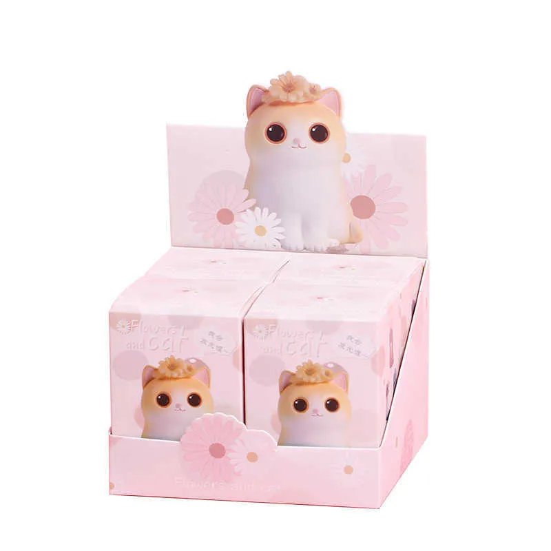 Fata Kawaii Cat Figurine Ornamenti Artigianato in resina Scatola cieca San Valentino Decorazione della festa nuziale Regalo Decorazioni la camera delle ragazze 210811