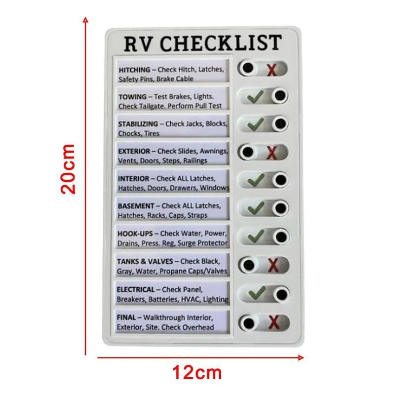 Новая портативная контрольная списка RV. Съемная доска для съемной домы