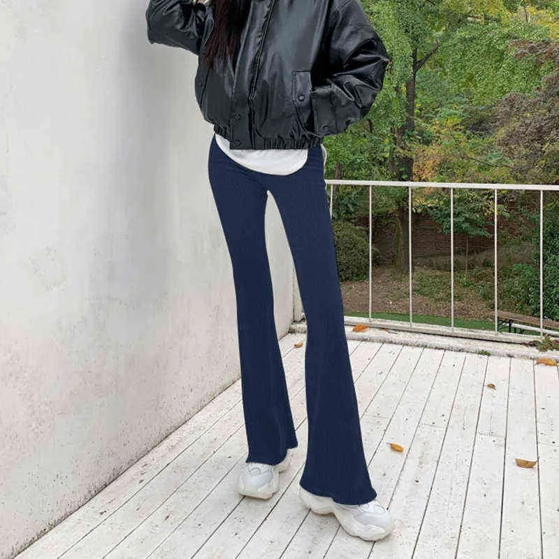 Rapwriter solide femelle en velours côtelé pantalon femmes occasionnelles automne hiver harajuku long pantalon de taille haute extension pantalon de survêtement 211115