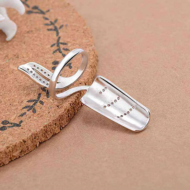 Moda coreana Mulheres nupcial anel de casamento conjunto abre anéis de cobertura de unha ajustável com cristal strass G1125
