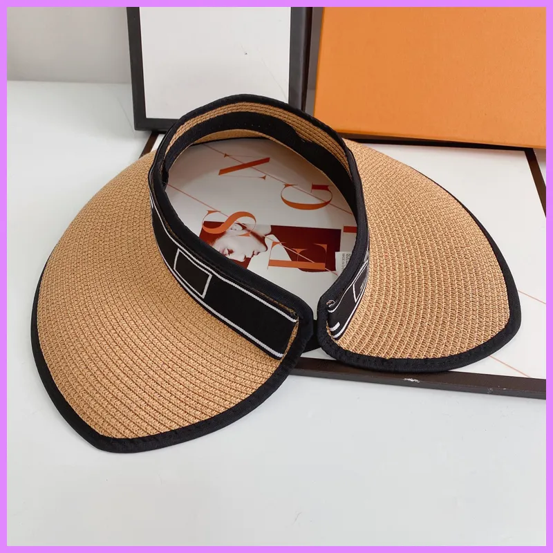 NUEVAS mujeres Street Brimmed Straw Hat Visor de moda Diseñador Casquette Womens Top Sombreros vacíos Gorras Mens Summer Bucket Hat Cap Wholesale D222223F