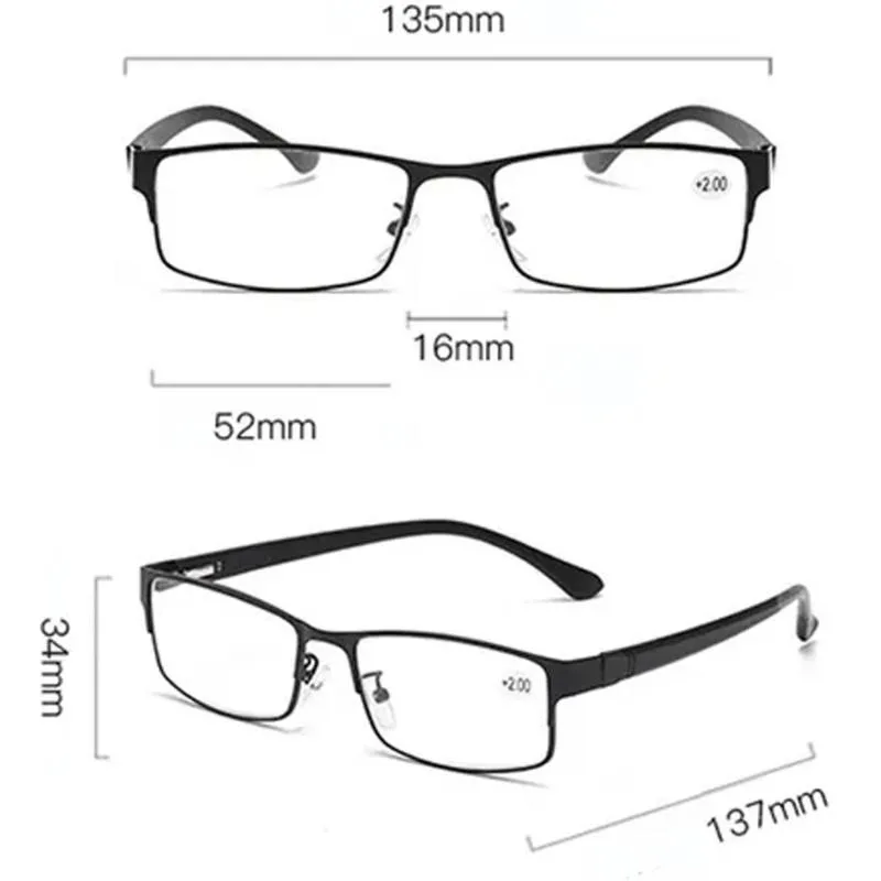 Солнцезащитные очки, 3 шт., прямоугольные металлические черные деловые очки для чтения для мужчин и женщин, поляризационные поляризованные очки из сплава Clip267Z