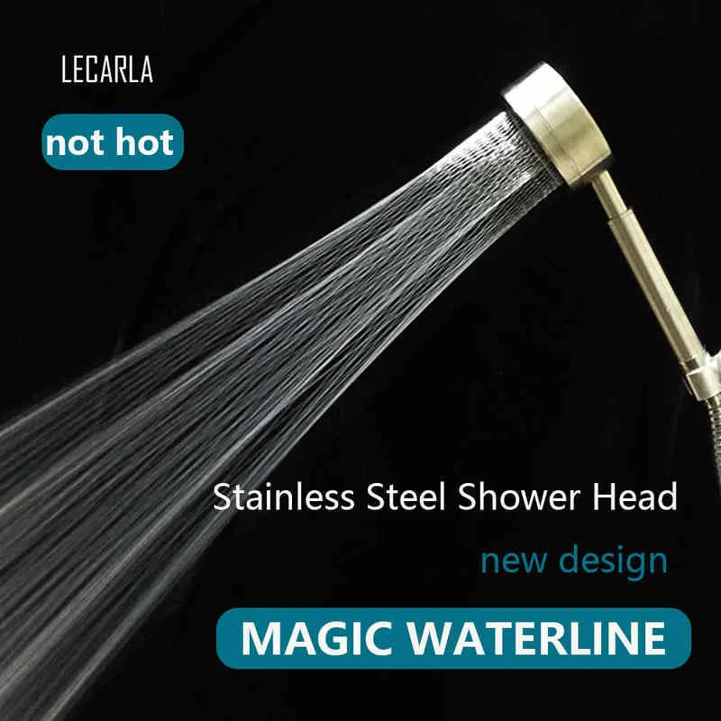 Brushed Stainless Steel Body High Pressure Round Water Saving Shower Head Bathroom Accessorie Universal Fitting H1209