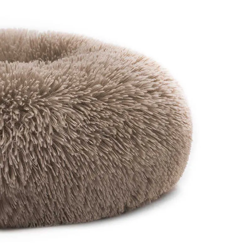 Uspokajający comfy psa łóżko okrągły pet lounger poduszki dla dużego ken kennel zimowy christmas puppy mat 211006